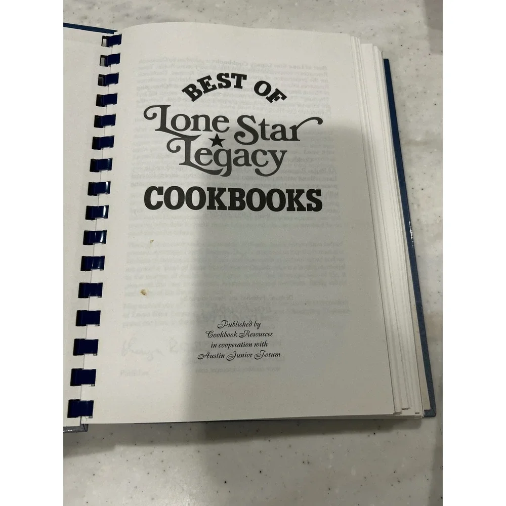 Best of Lone Star Legacy Cookbooks Austin Junior Forum Texas Spiral Bound LSL123